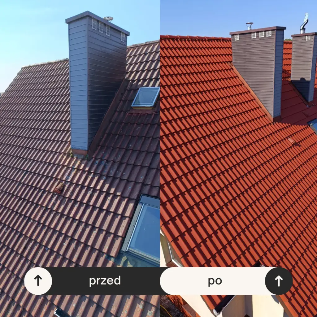 Mycie ciśnieniowe dachów Trójmiasto. Efekty pracy w Rumii